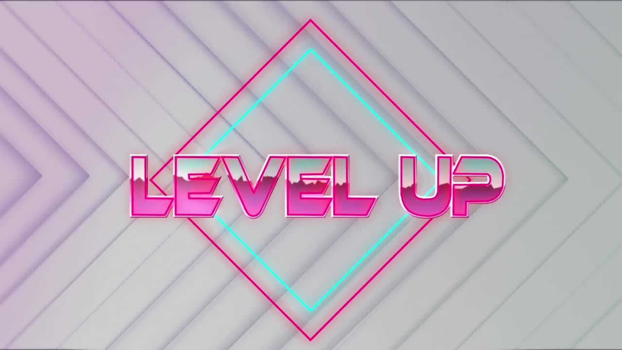 animación de texto de nivel superior sobre rastros de luz sobre fondo blanco