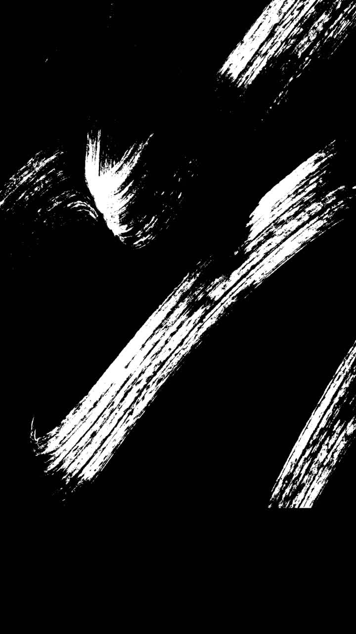 Abstract White Brush Strokes Transition on Black Background