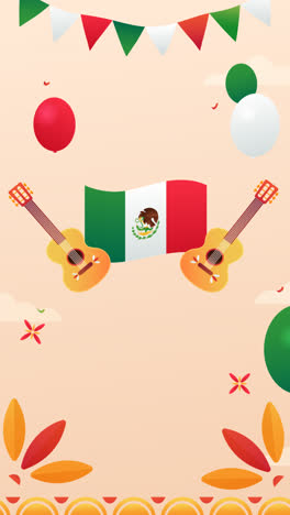 an animation of gradient background for mexico independence day celebration