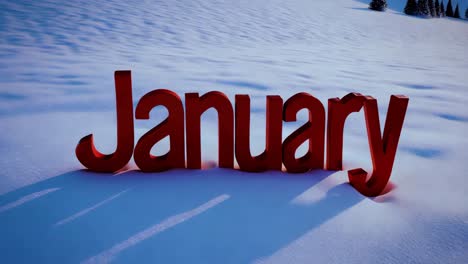 january on a snowy mountain