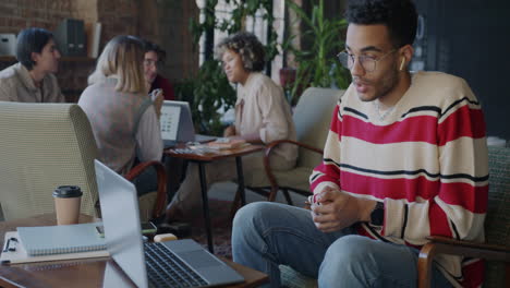 diverse team meeting in a co-working space