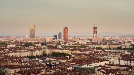 Timelapse-Del-Horizonte-De-La-Ciudad-De-Lyon.-Francia