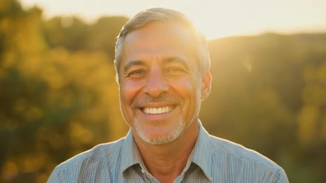un retrato de un hombre feliz
