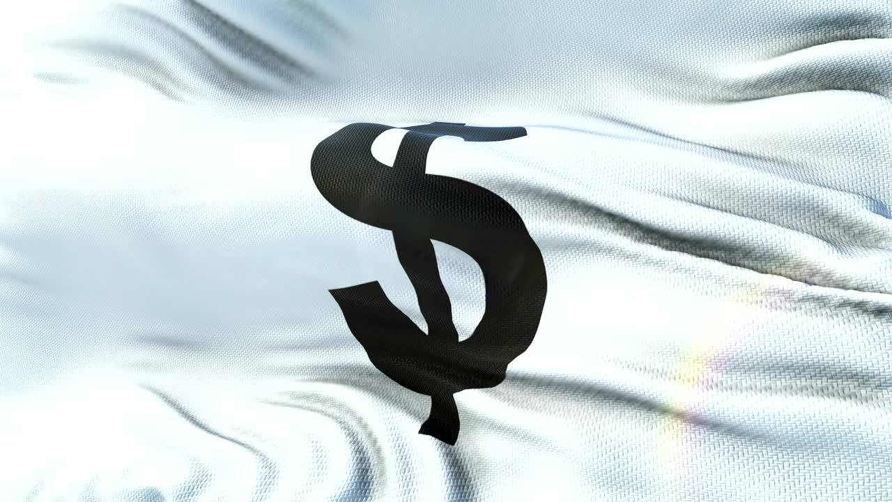 태양 위에 흔들리는 달러 발, 매우 상세한 직물 질감으로 완벽한 루프, 4k 해상도로 준비되어 있습니다.