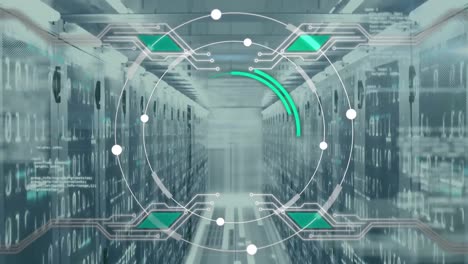 Animation of data processing and digital information flowing