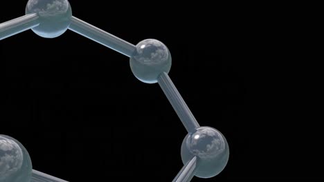 animación de micro 3d de moléculas en fondo negro