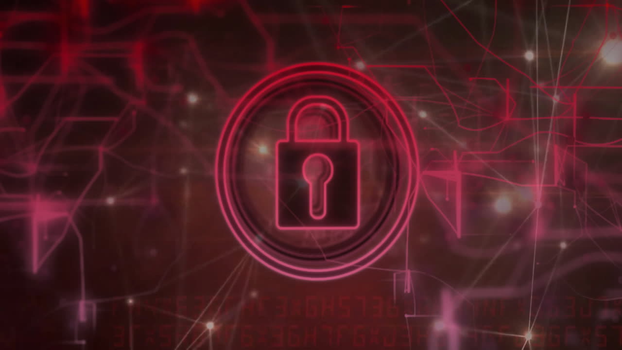 animación del procesamiento de datos sobre el icono del candado