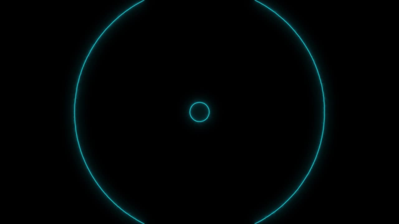 ciclo de efecto de superposición de ondas de energía de luz del círculo de protocolo de cian