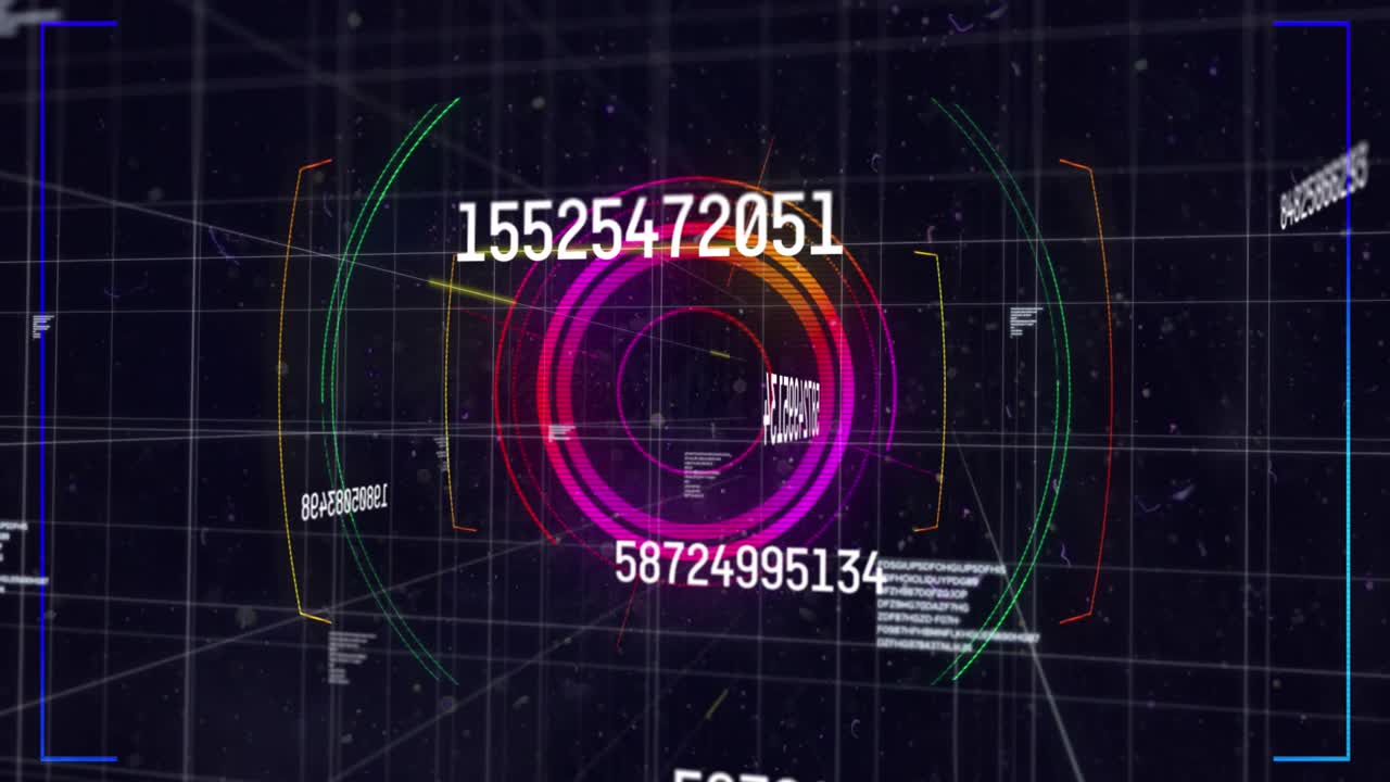 animación del escaneo del alcance y el procesamiento de datos financieros