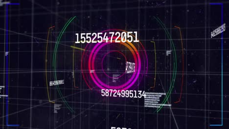 animación del escaneo del alcance y el procesamiento de datos financieros