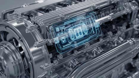 advanced engine technology: a detailed look at the internal mechanisms and digital interface of a high-performance engine system with cutting-edge features and monitoring capabilities