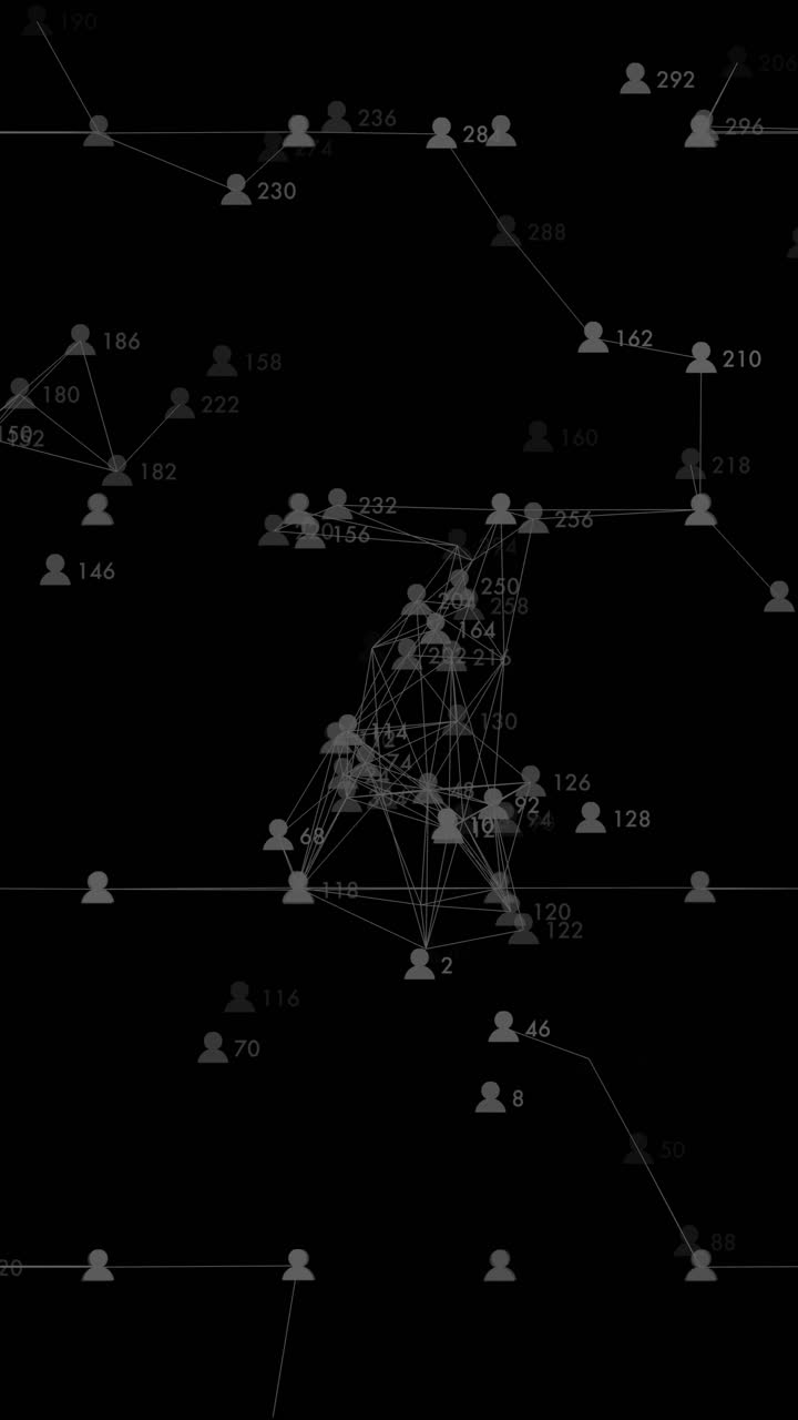 Visualizzazione verticale sofisticata di una rete di personale con illuminazione ispirata a Luma. Ottimo per promozioni di software HR, strutture organizzative aziendali e presentazioni tecnologiche.