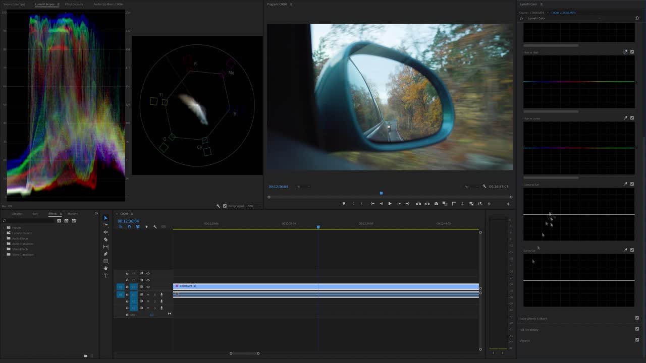 edición de video. proceso de gradación de color. lapso de tiempo
