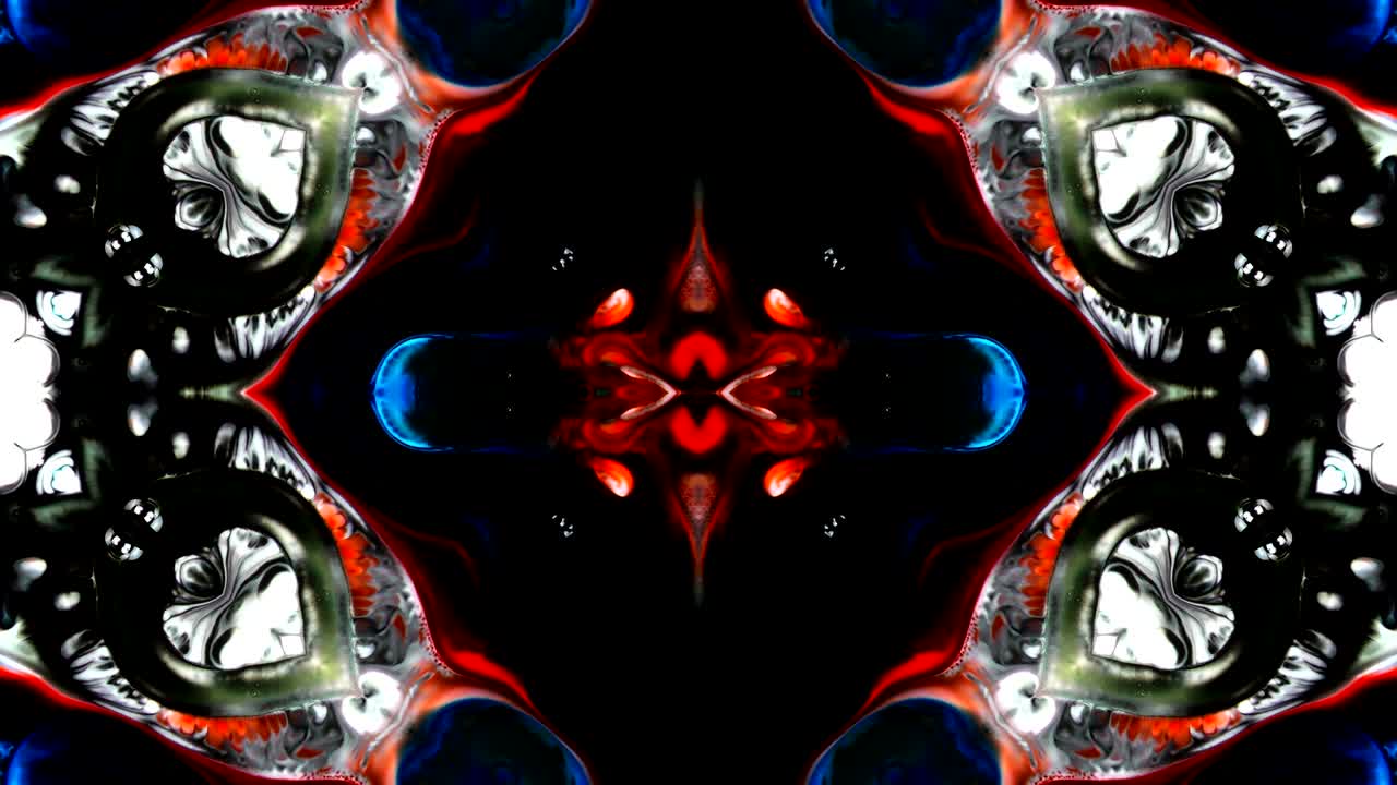 movimiento de caleidoscopio: círculos geométricos y formas de estrellas