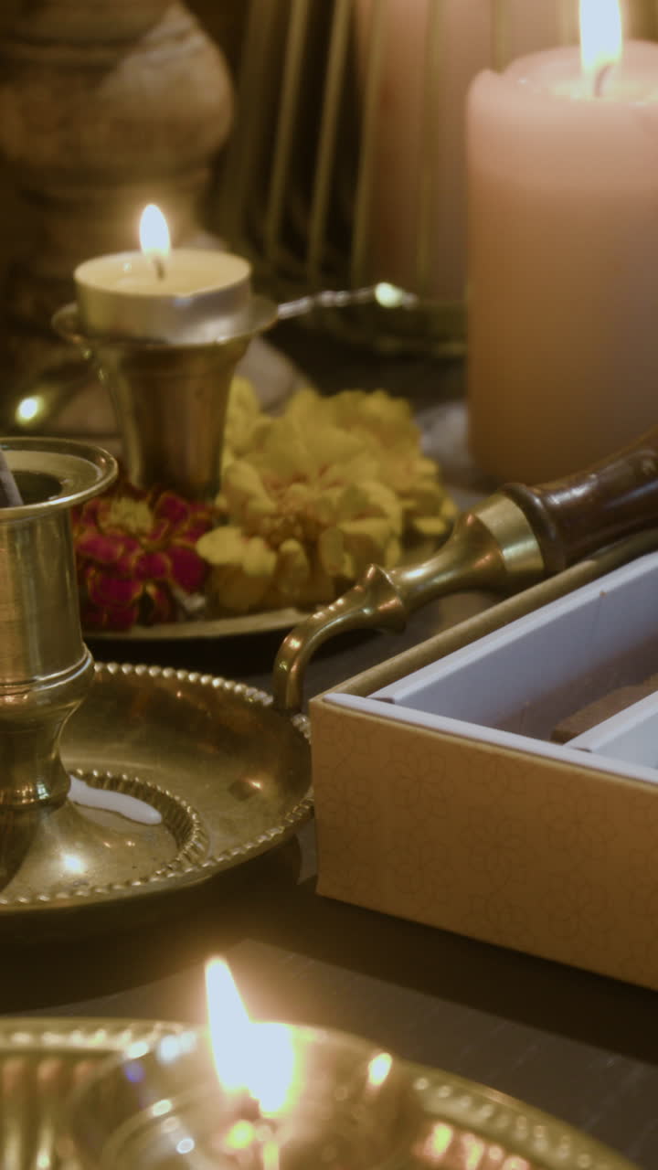 A collection of Indian sweets in a festive setting