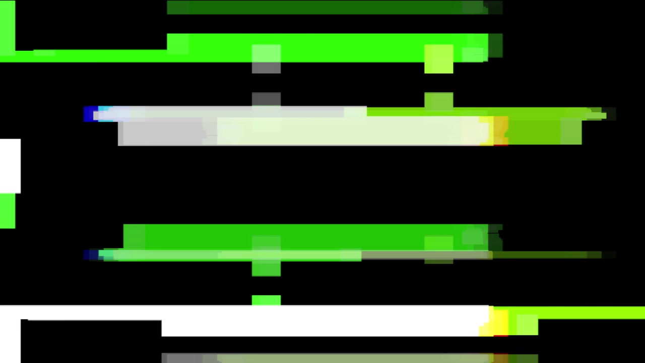 Abstract Digital Glitch Background with Green and White Pixel Blocks
