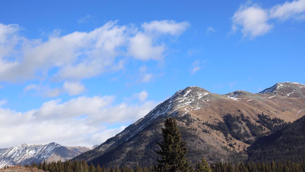 Time-lapse di nuvole in montagna da sinistra a destra.