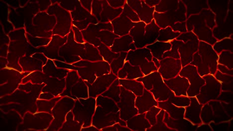 dark background with red cracked ground. smoke, fog, dust. loop animation of molten lava. earth surface. heat burning floor.