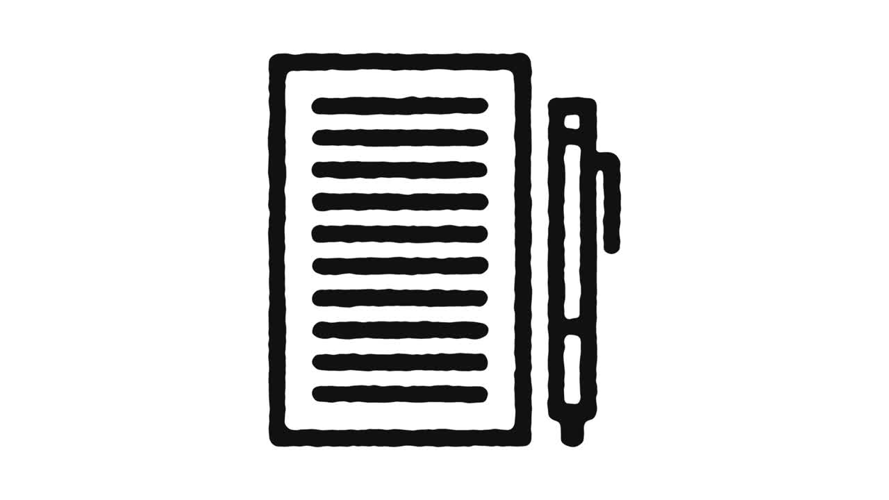 Taking Notes Icon Animation Footage & Alpha Channel