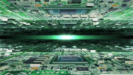macro motion view inside the motherboard loop 4k