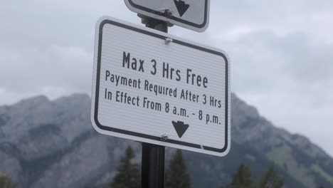 parking restriction sign in mountain town