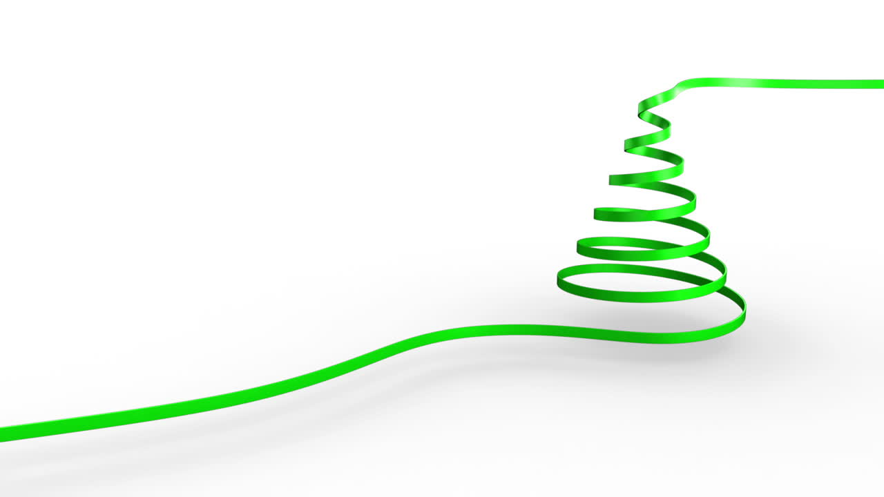 크리스마스 트리 모양 을 형성 하기 위해 회전 하는 리본