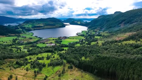 aerial footage beautiful nature norway.