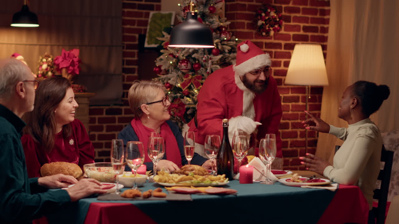 Festive Christmas Dinner with Santa and Family