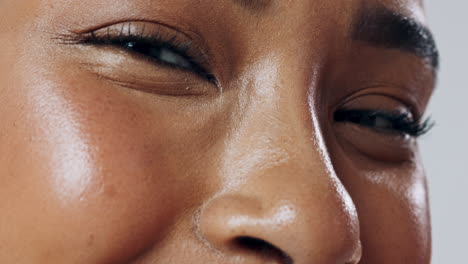 close-up of a woman's face with natural makeup