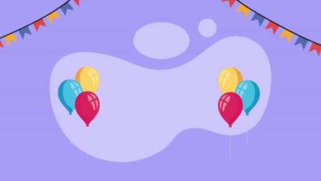 birthday party background with balloons and streamers