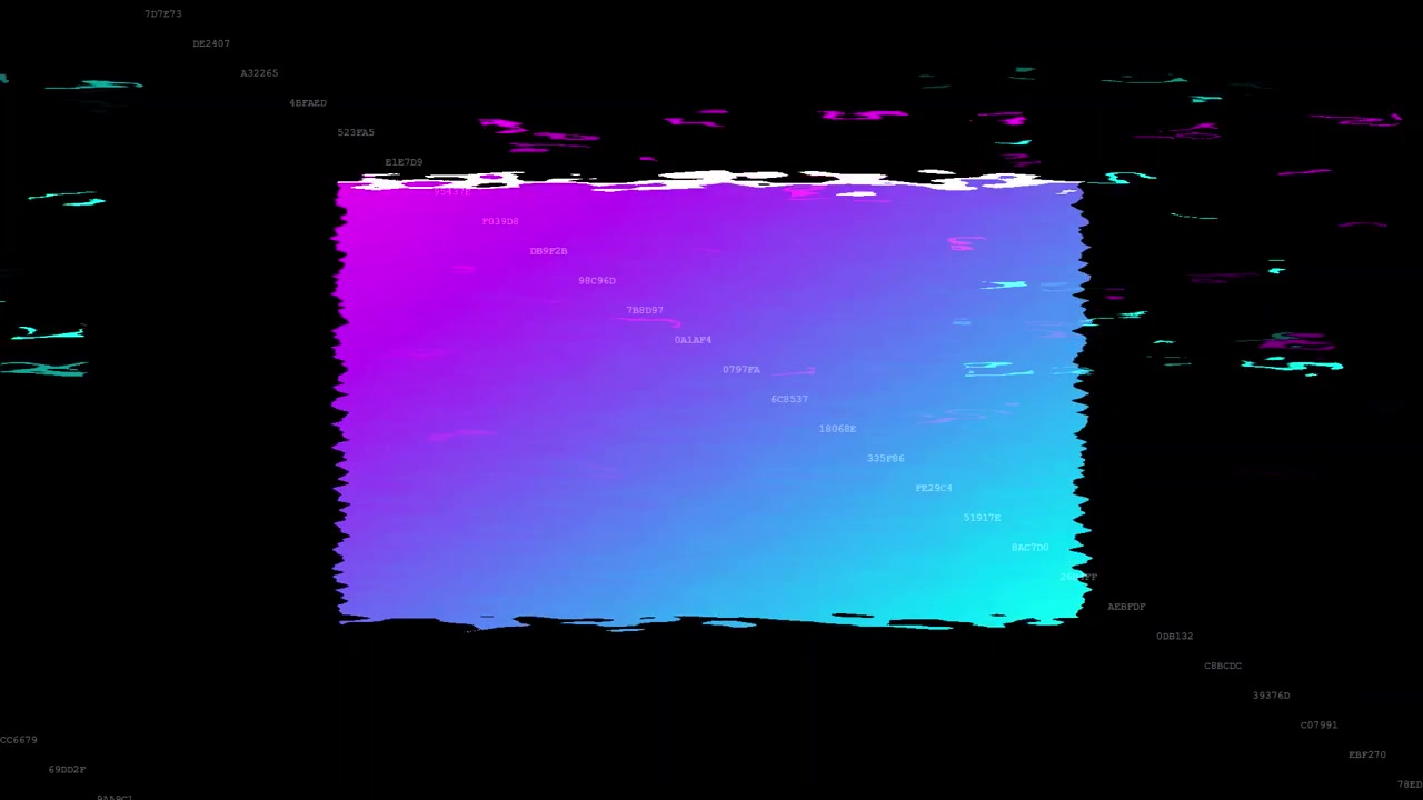 Abstract Digital Background with Floating Hexadecimal Code and Gradient Rectangle