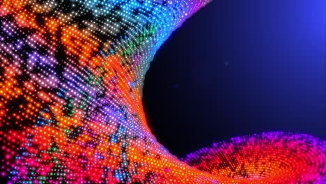 twist multi color landscape flickering particle