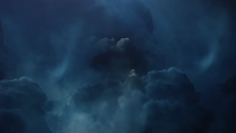 thunderstorm in dark sky and cumulonimbus clouds