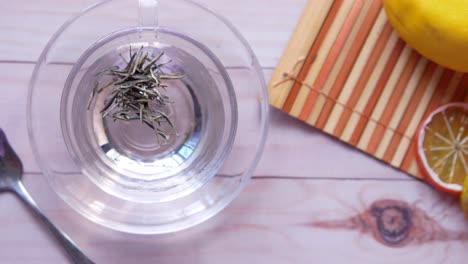 preparing a cup of white tea