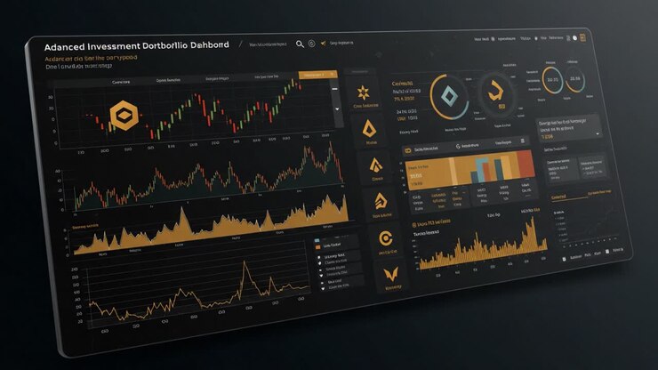 Avansert investeringsoversikt: Et sofistikert analyseverktøy for finansielle trender med interaktive grafer, porteføljeinnsikt og datavisualisering i sanntid