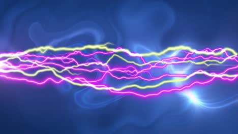 ondas eléctricas sobre un fondo azul