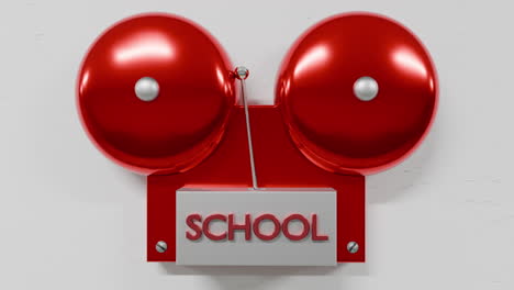 school ringing red bell on the wall