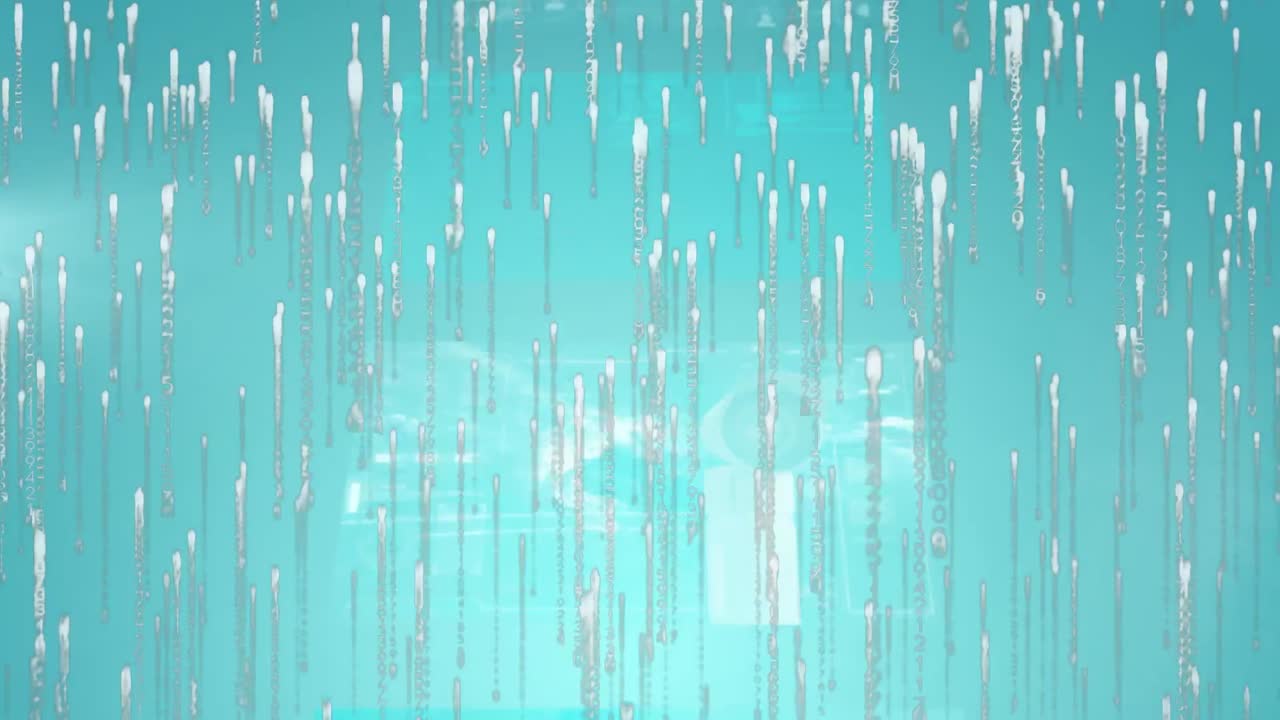 파란색 배경에 있는 데이터 처리의 애니메이션