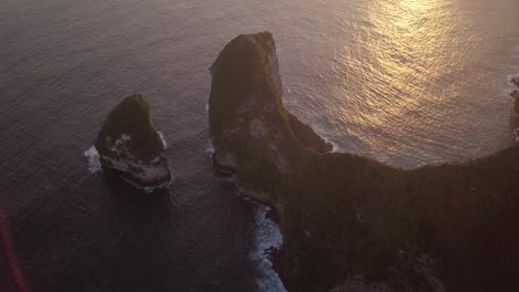 aerial: nusa penida island kelingking beach