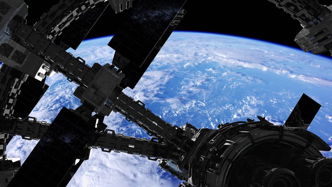 estación espacial internacional en el espacio exterior sobre el planeta tierra