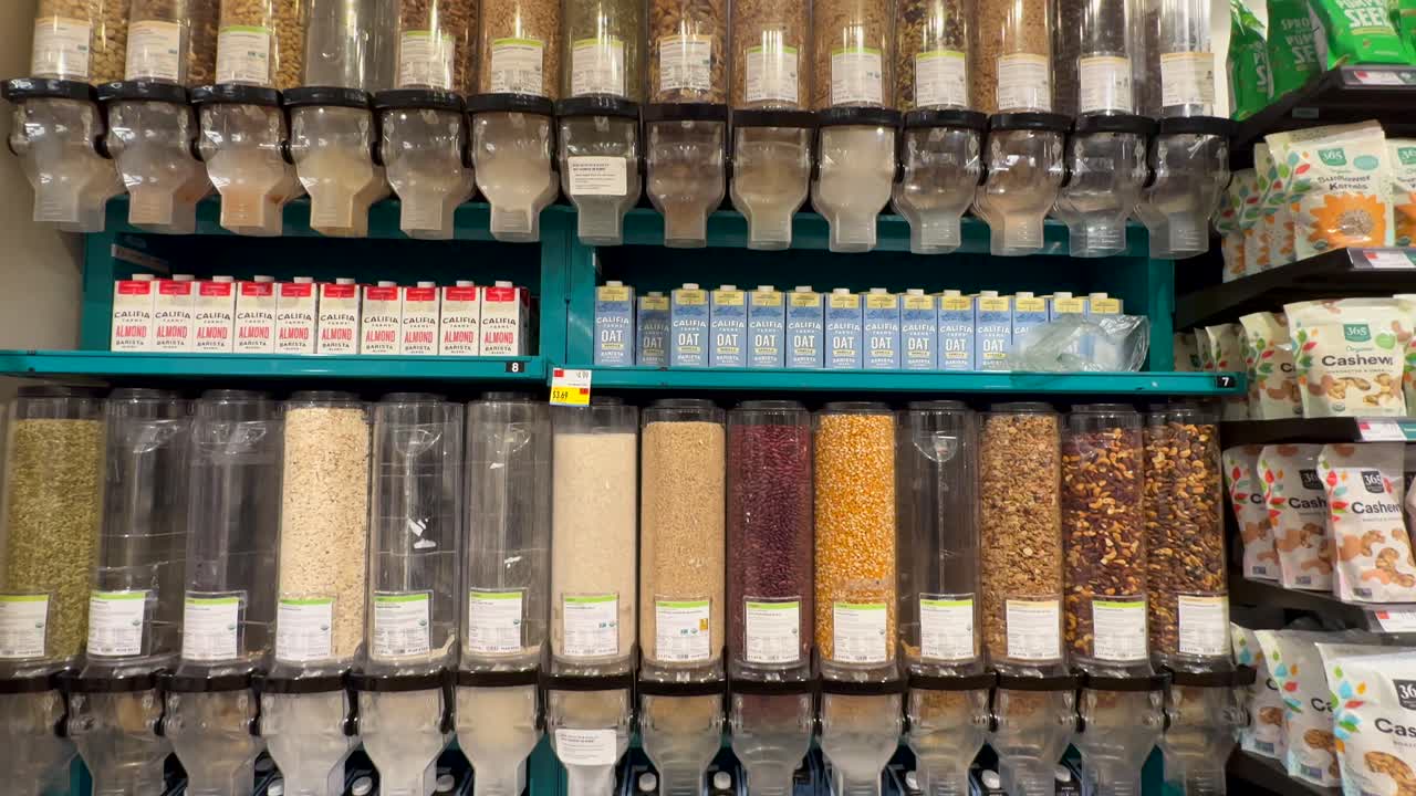 미국 식료품 가게 에서 건강 한 전체 시장 식품 과 재료 의 개요