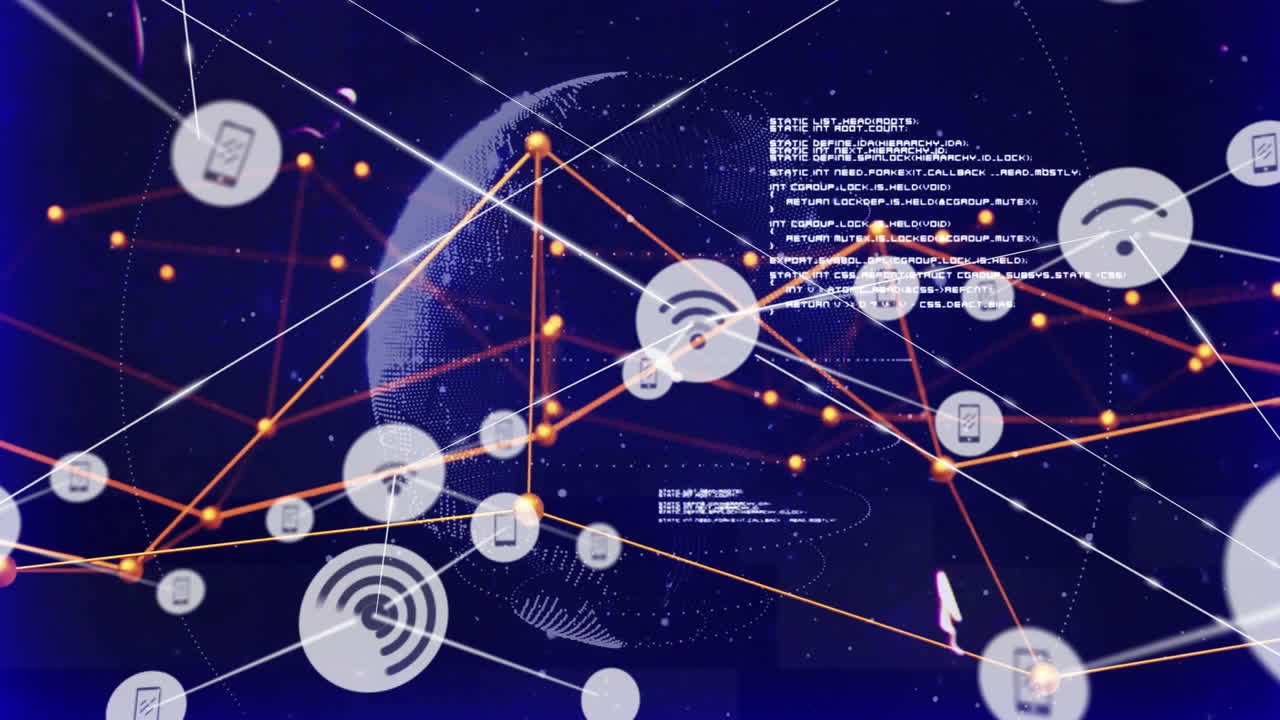 Network connections and data processing animation over digital globe background