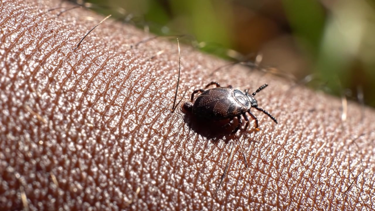 Close-Up Examination of Ticks on Skin: A Detailed Look at Parasitic Insects in Their Natural Habitat