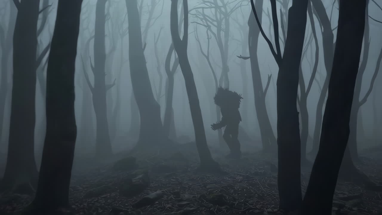Monster in a Foggy Forest
