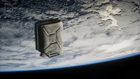 metal-vintage-and-dirty-jerrycan-on-Earth-orbit