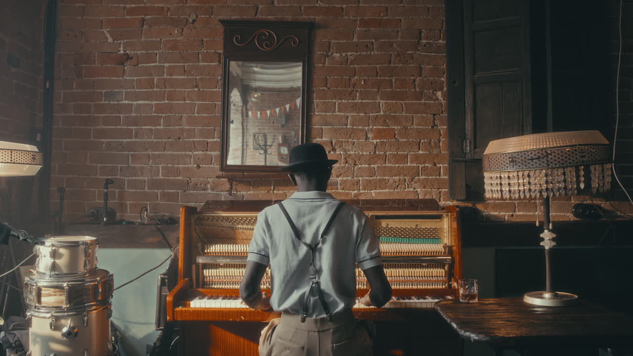 A Jazz Musician in a Vintage Bar
