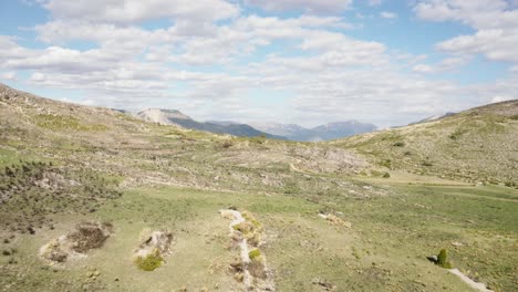 Panoramic-drone-view-of-a-green-plain