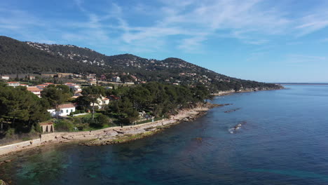 beach frédéric chopin carqueiranne seaside resort town france mediterranean