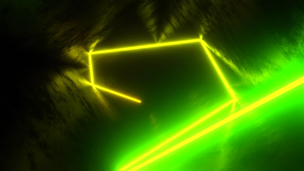 Un laser in movimento in un tunnel rettangolare. Animazione in loop infinito.