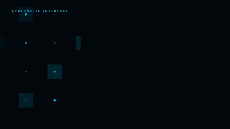 Abstract Cybernetic Interface Animation with Glowing Blue Nodes